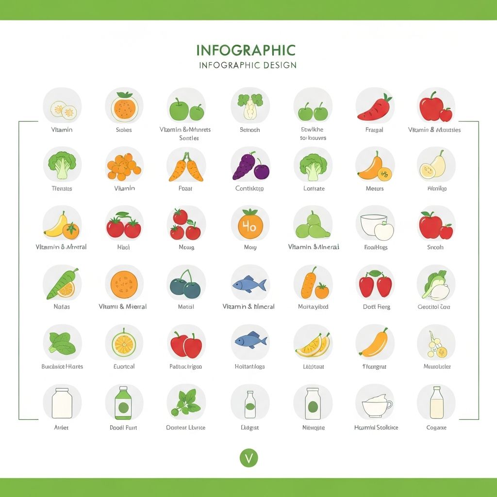 Infografik tentang vitamin dan mineral